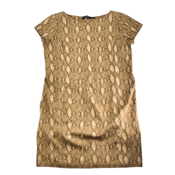 LAUREN Ralph Lauren Womens Size XL Ponte Knit Python Print Dress Short Sleeves - Picture 7 of 7